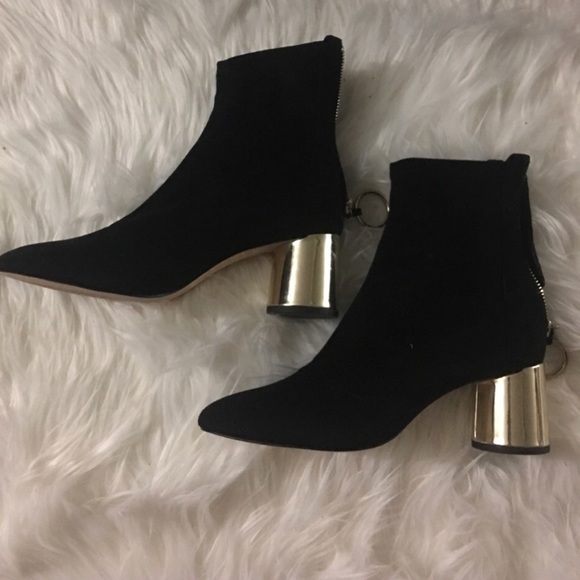 metallic heel boots